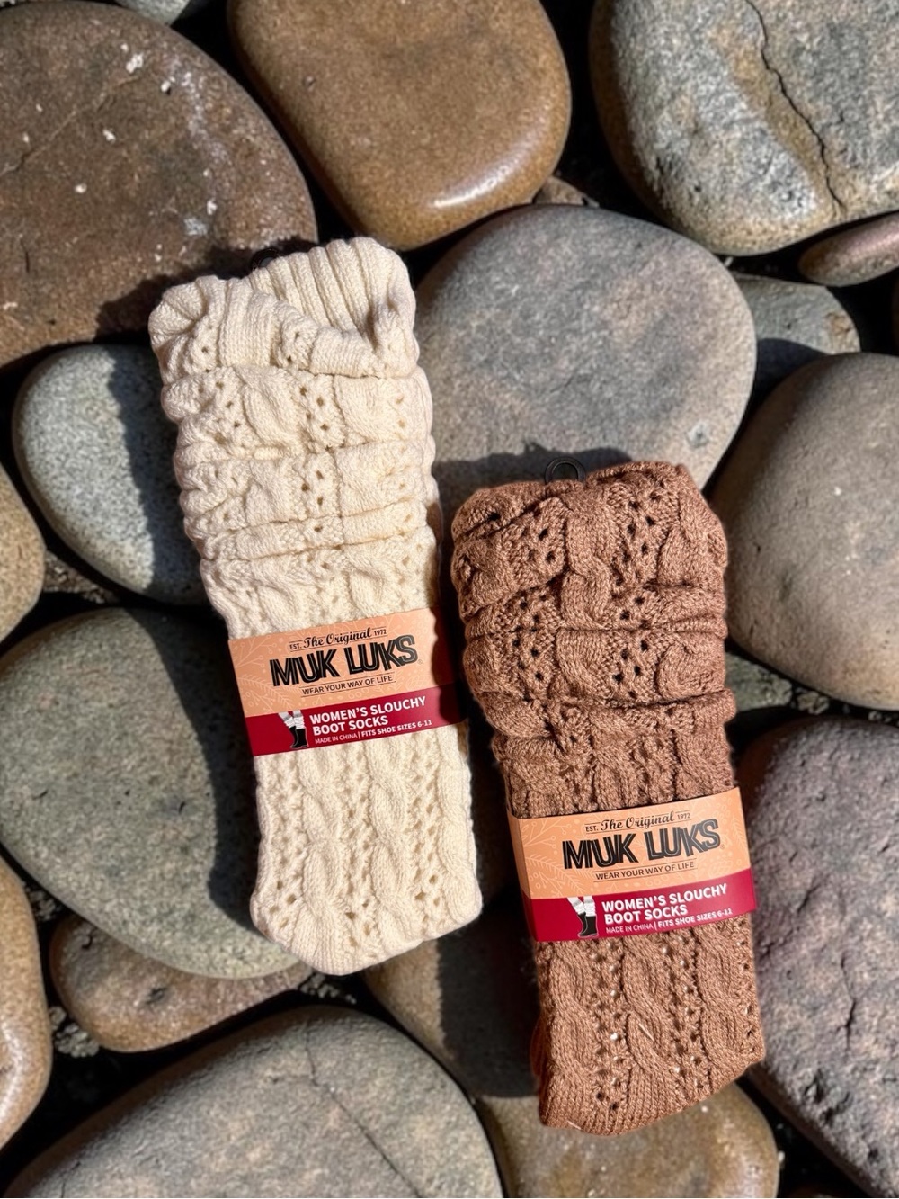 MUK LUKS Slouch Knit Socks ~ Set of Two